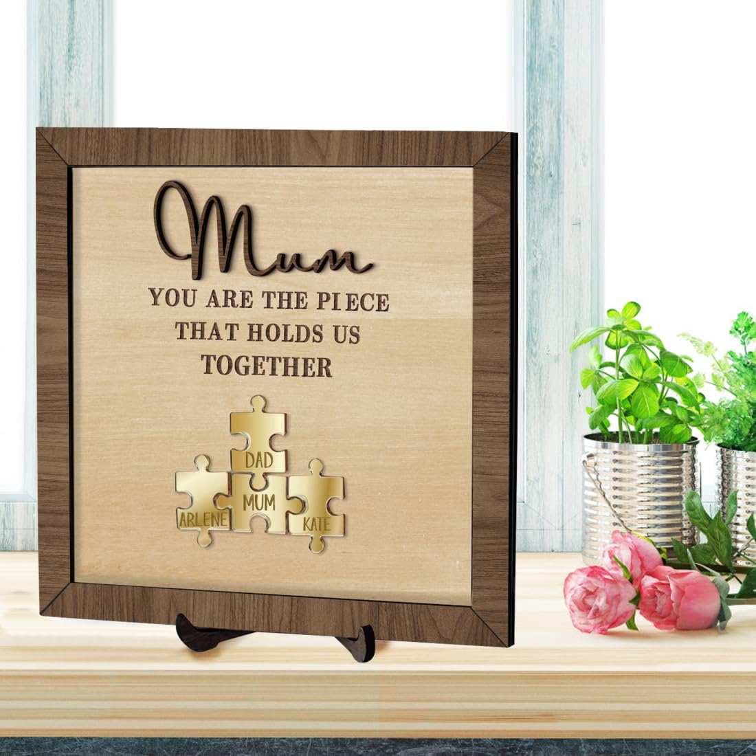 Amazon.com: SSRUI Personalized Mom Puzzle Sign Custom You Are The